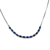 JN0038K - Blue Sapphire with Diamond Necklace Set in 18K White Gold Setting