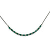 JN0039K - Emerald with Diamond Necklace Set in 18K White Gold Setting