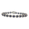 JB0071K - Blue Sapphire with Diamond Bracelet Set in 18K White Gold Setting