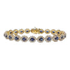 JB0073K - Blue Sapphire with Diamond Bracelet Set in 18K Gold Setting