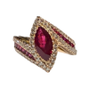 JR0314K - Ruby and Diamond Ring Set in 18K Rose Gold Setting