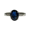 JR0316K - Blue Sapphire and Diamond Ring Set in 18K White Gold Setting
