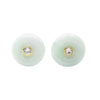 JE0206L - Jade with White Sapphire Earrings set in 18K Gold Setting
