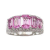 JR0245K - Pink Sapphire with Diamond Ring set in 18K White Gold Setting