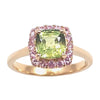 JR0074L - Green & Pink Sapphire Ring set in 18K Rose Gold Setting