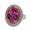 JR0342K - Pink Sapphire with Diamond Ring Set in 18K White & Rose Gold Setting