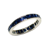 SJ049/3K - Blue Sapphire Eternity Ring Set in 18K White Gold Setting
