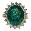 JR0353K - Emerald with Diamond Ring Set in 18K Gold Setting