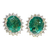 JE0247K - Emerald with Diamond Earrings Set in 18K Gold Setting