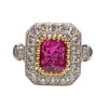 JR0365K - Ruby with Diamond Art Deco Style Ring Set in 18K Gold Setting