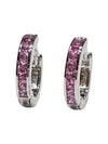 JE0251K - Pink Sapphire Hoop Earrings Set in 18K White Gold Setting