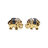 JE0262K - Blue Sapphire, Ruby, with Diamond Elephant Earrings Set in 14K Gold Setting