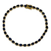 JB0102K - Blue Sapphire Tennis Bracelet Set in 14K Gold Setting
