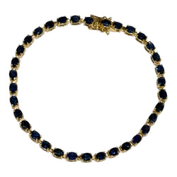 JB0102K - Blue Sapphire Tennis Bracelet Set in 14K Gold Setting