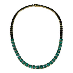 JN0071K - Emerald with Diamond Necklace Set in 18K Gold Setting