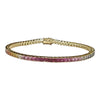 JB0106K - Multi-Sapphire Tennis Bracelet Set in 14K Gold Setting