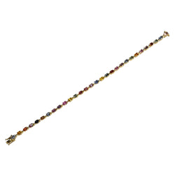 JB0108K - Multi-Sapphire Tennis Bracelet Set in 14K Gold Setting