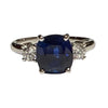 JR0292M - Royal Blue Cylon Sapphire with Diamond Ring Set in Platinum Setting