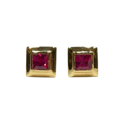 JE0273K - Ruby Earrings Set in 18K Gold Setting