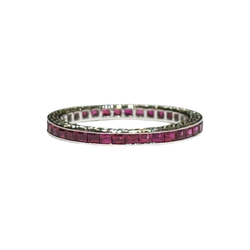 JR0393K - Ruby Eternity Ring Set in 18K White Gold Setting