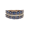 JR0379K - Blue Sapphire with Diamond Ring Set in 18K Rose Gold Setting
