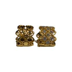 JE0286K - Diamond Filigree Huggie Earrings Set in 18K Gold Setting