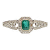 JB0113K - Emerald with Diamond Art Deco Style Bracelet Set in 18K White Gold Setting