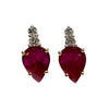 JE0296K - Ruby with Diamond Earrings Set in 18K Gold Setting