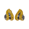 JE0364K - Invisible Set Yellow and Pastel Blue Sapphire Earrings Set in 18K Gold Setting