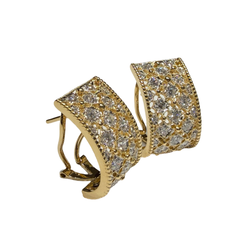 JE0353K - Filigree Diamond Earrings Set in 18K Gold Setting