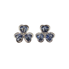 JE0356K - Pastel Blue Sapphire with Diamond Clover Earrings Set in 18K White Gold Setting