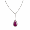 JN0038WK - Ruby with Diamond Necklace Set in 18 Karat White Gold Setting