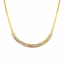 JN0016RK - White Sapphire Necklace Set in 18K Gold Setting