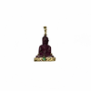 JP0122K - Carved Ruby Buddha with Cabuchon Emerald Pendant Set in 18K Gold Setting