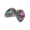 JR0482K - Mint Tourmaline & Pink Sapphire with Diamond Ring Set in 18K White Gold Setting