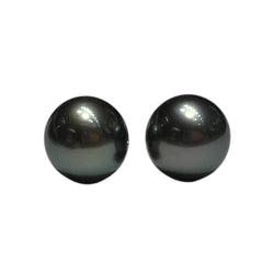 JE0304K - Tahitian South Sea Pearl Stud Earrings Set in 18K Gold Setting