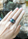 SJ1230 - Emerald with Blue Sapphire with Diamond Ring Set in 18 Karat Gold Settings