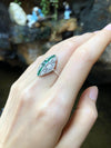 SJ2096 - Emerald with Diamond Ring Set in 18 Karat White Gold Settings