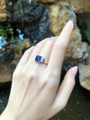 SJ1810 - Certified Royal Blue Sapphire with Diamond Ring Set in Platinum 950 Settings