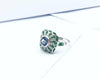 SJ1167 - Blue Sapphire with Emerald and Diamond Ring Set in 18 Karat White Gold Settings