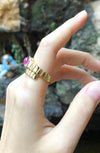 JRB8382 - Cabochon Ruby & Diamond Serpent Ring Set in 18 Karat Gold Setting