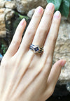 SJ1176 - Blue Sapphire with Diamond Ring Set in 18 Karat Gold Settings