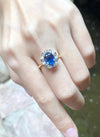 SJ1318 - Blue Sapphire with Diamond Ring Set in 18 Karat Gold Settings