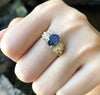 JR13322Z - Blue Sapphire & Diamond Ring Set in 18 Karat Gold Settings