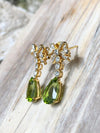 SJ6179 - Peridot with Diamond Bow Earrings Set in 18 Karat Gold Settings