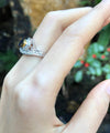 SJ1986 - Marquise Blue Sapphire with Diamond Ring Set in 18 Karat White Gold Settings