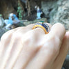 SJ1230 - Emerald with Blue Sapphire with Diamond Ring Set in 18 Karat Gold Settings