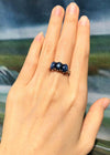 SJ2866 - Blue Star Sapphire with Diamond Ring Set in 18 Karat White Gold Settings