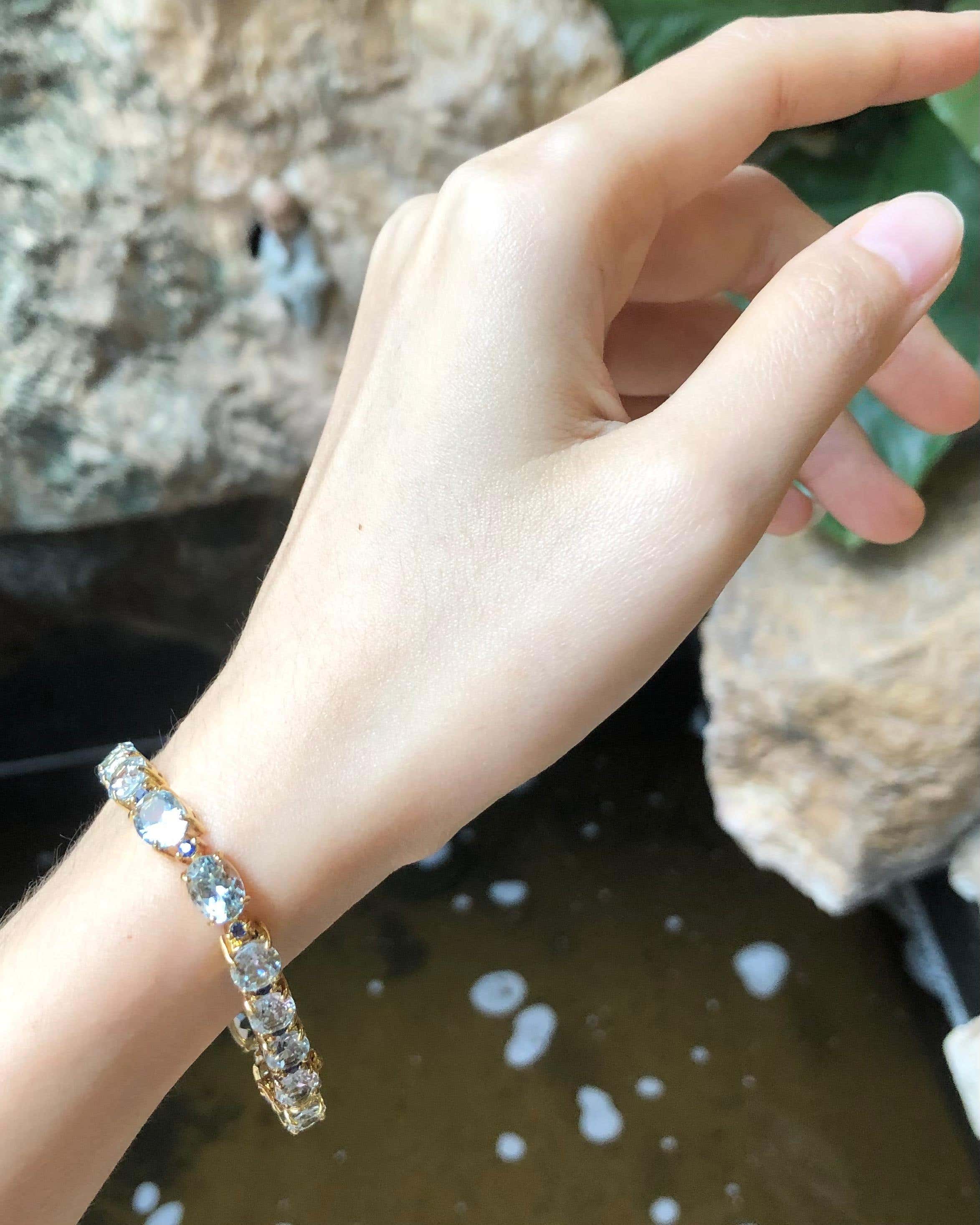 Aquamarine and sapphire bracelet sales