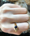 SJ1453 - Blue Sapphire with Diamond Ring Set in 18 Karat Gold Settings